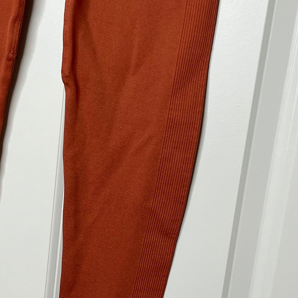 SET Active Sculptflex Rib Leggings Pink Clay Seamless High Rise XS - Picture 4 of 9